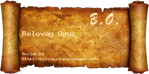 Belovay Oguz névjegykártya